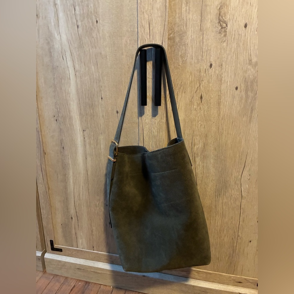 Madewell Olive Green genuine suede tote shoulder Bag